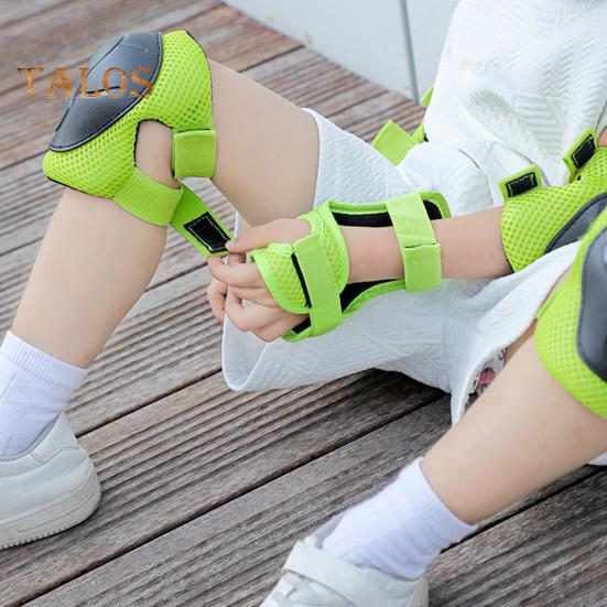 6 шт./компл. детский защитный комплект для катания на коньках с наколенником, локтем, защитой запястья, защитой для роликовых коньков, скейтборда, самоката, велосипеда, защитным снаряжением для езды на велосипеде