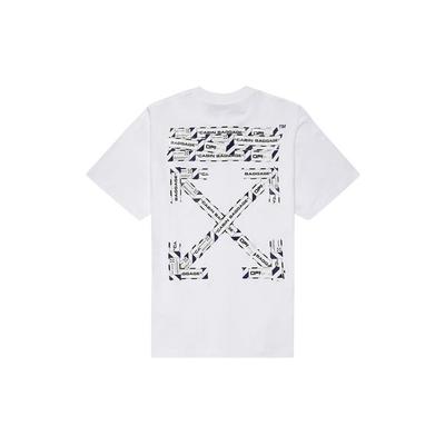 Футболка Oversized Fit Airport Tape, белая мужская уличная одежда OMAA038S201850030188