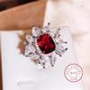 Серебряное кольцо 925 пробы, новое, разноцветное, с квадратным цирконом, женское, модное, полностью инкрустированное бриллиантами, кольцо-капля с цирконом, подарок на вечеринку, день рождения