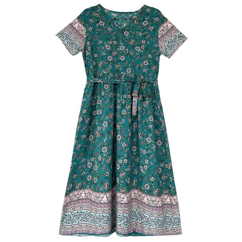 Элегантное женское летнее платье большого размера с коротким рукавом длинное платье женская винтажная одежда