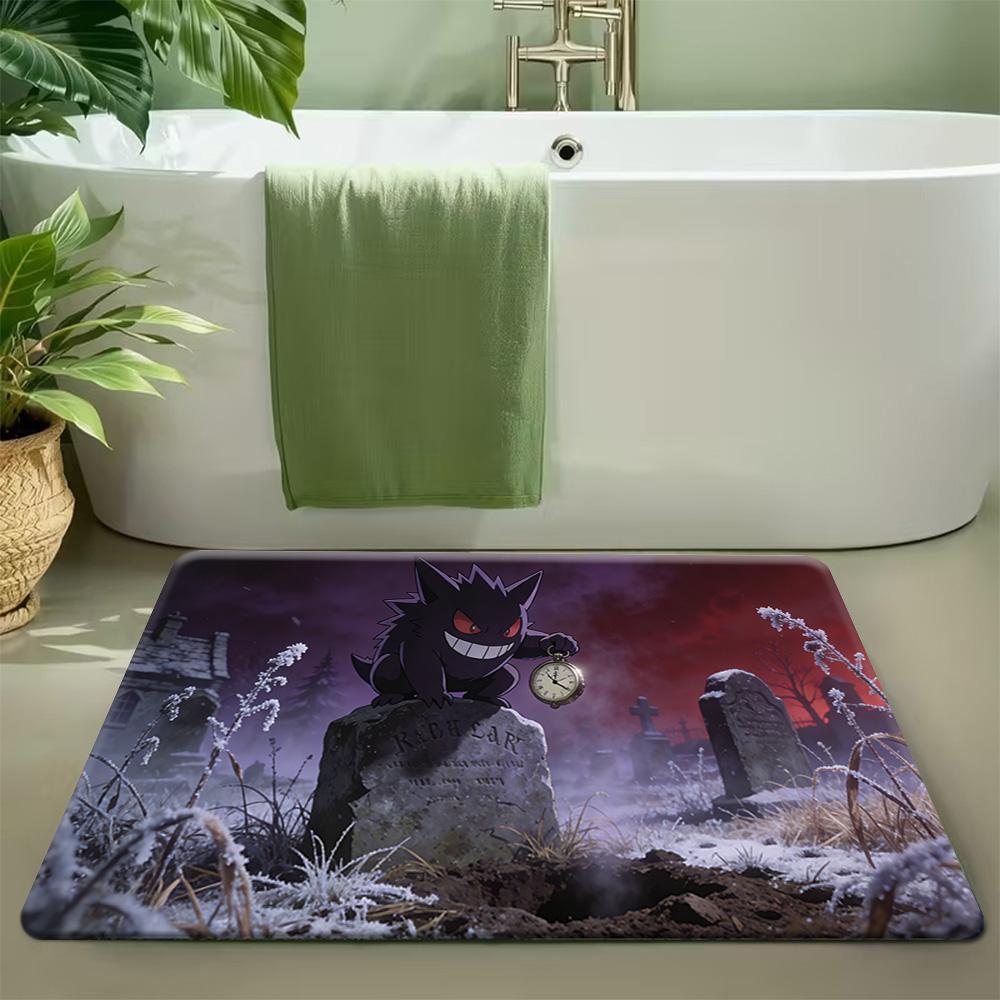 Pokemon Pikachu DJ Headphones Print Non-slip Doormat Soft Floor Mat for Home Decor