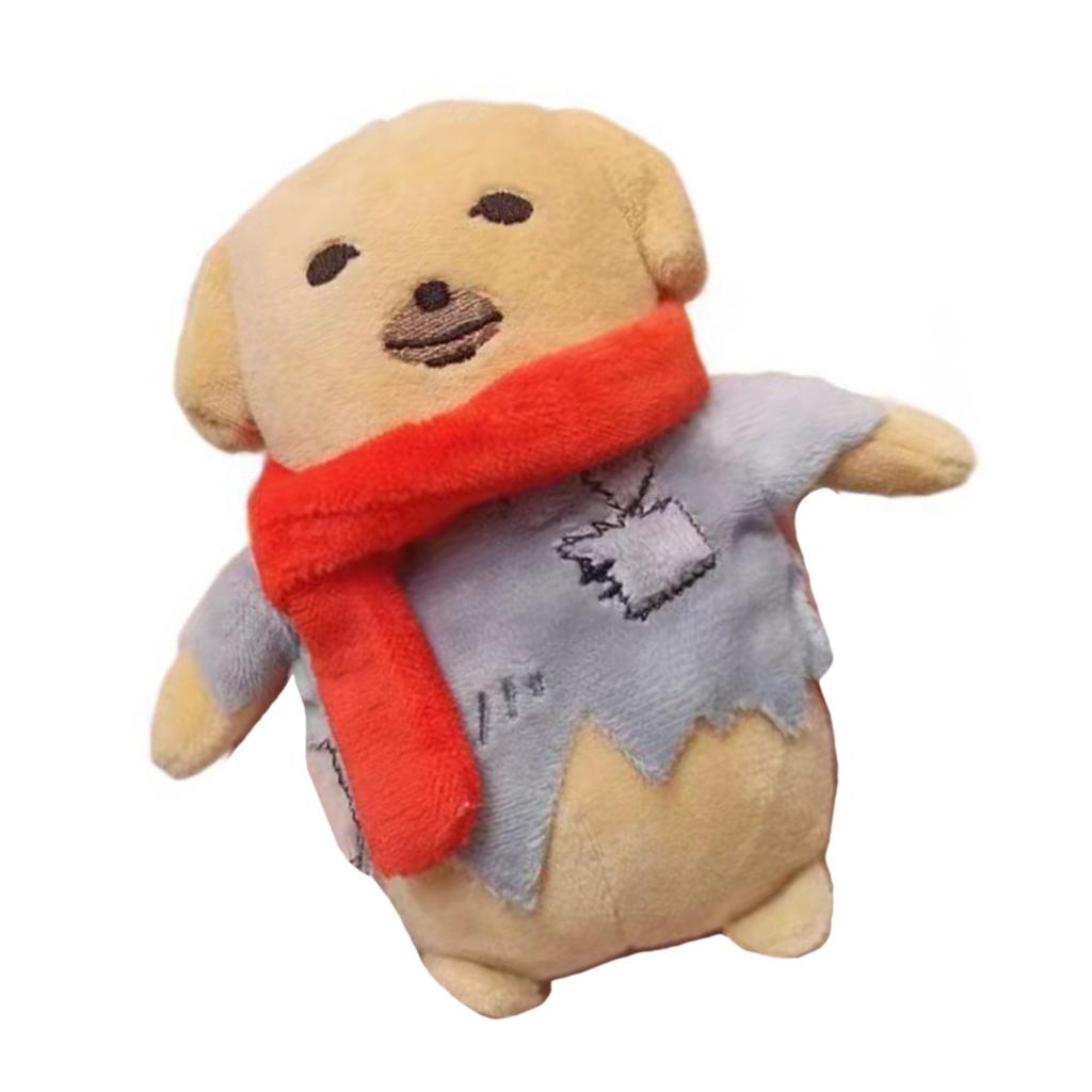 Lovely Korean Styles Scarf Dog Plush Pendant Toy Keychain Soft Stuffed Animal for Kids and Adult Backpack Decoration