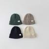 Autumn Winter Warm Furry Beanie for Young Kids Chic Retro Candy Color Crochet Bonnet Thicken Warm Toddler Knitted Hat