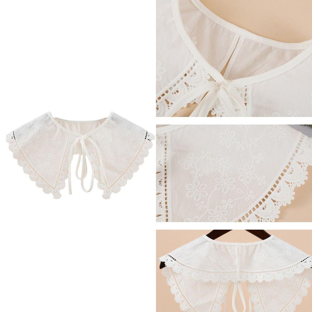 Double Layer Ruffles Fake Collar Lace Ruffled Trim Shoulder Wrap Detachable Shawl Wrap Women