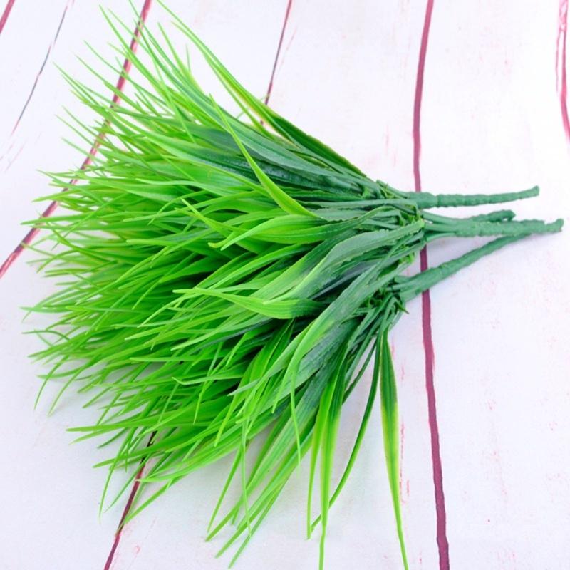 7 Fork One Bouquet Green Leaf Plant Plastic Artificial Grass Leaf Home Decoration MIT