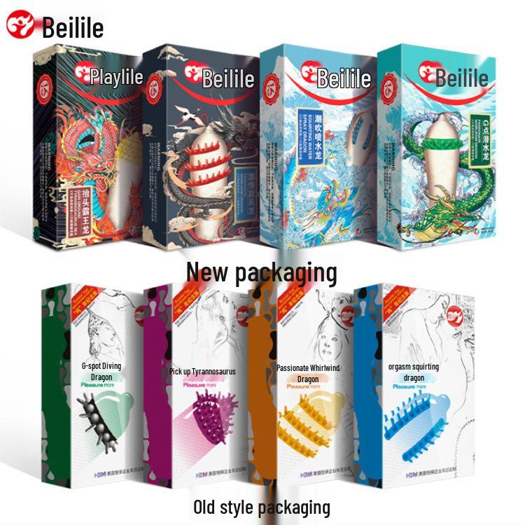 Bailile Prickly Silky Ribbed Condoms - Light & Thin 3D Texture for Adults
