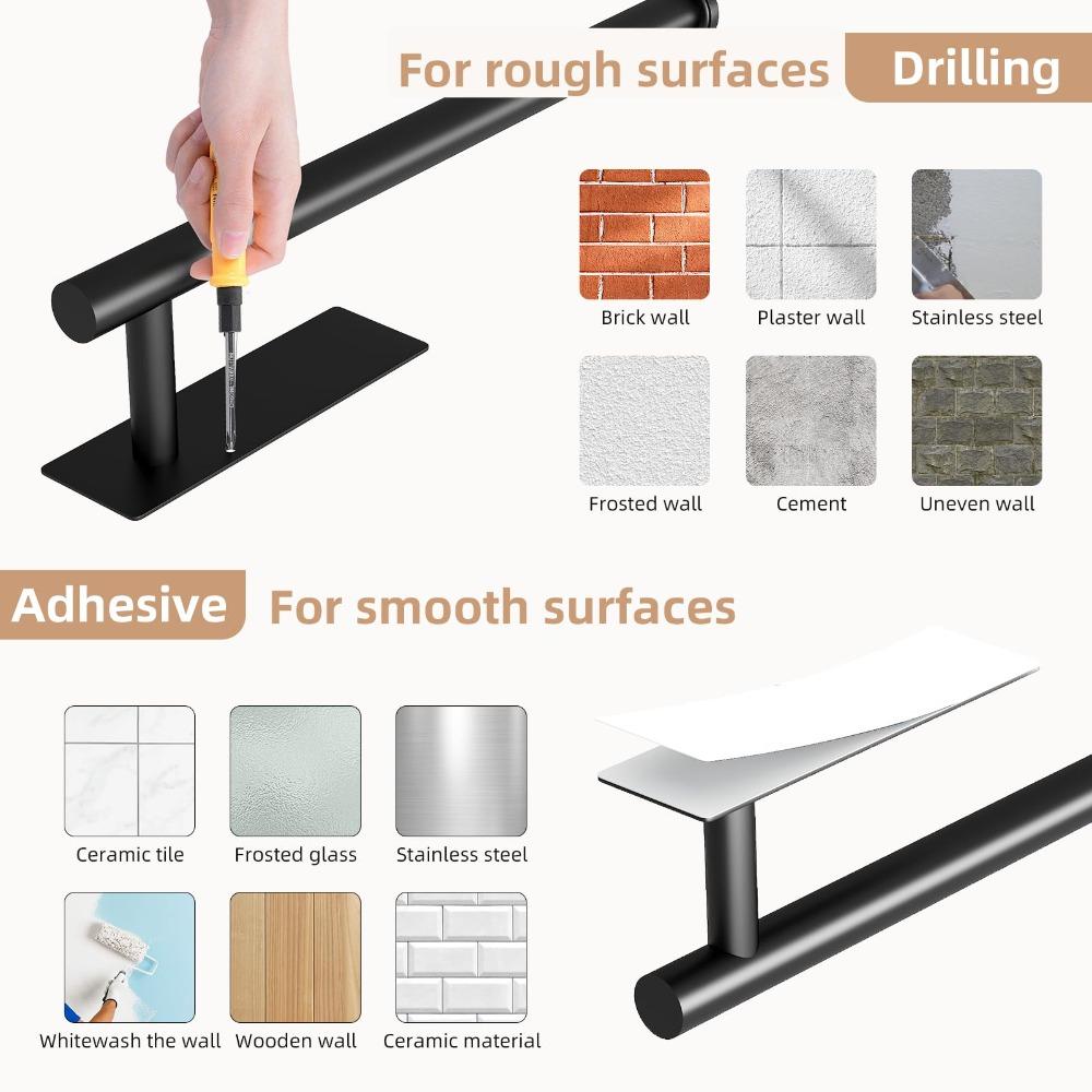 1pc Wall Mount Paper Towel Holder Stainless Steel Toilet Paper Stand for Kitchen Bathroom
