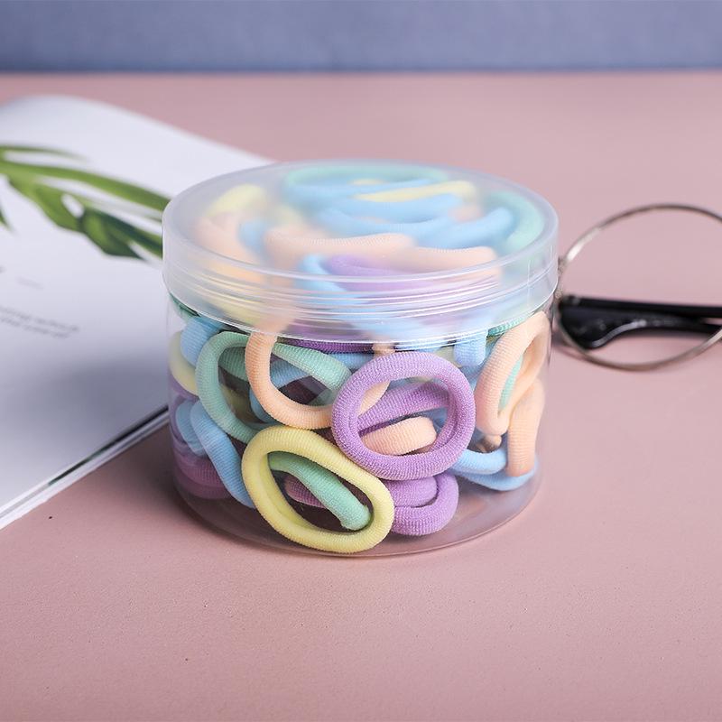 2.5cm Children's No-Damage Hair Ties, Seamless Scrunchies, Baby Headbands, Rubber Bands - Pack of 50