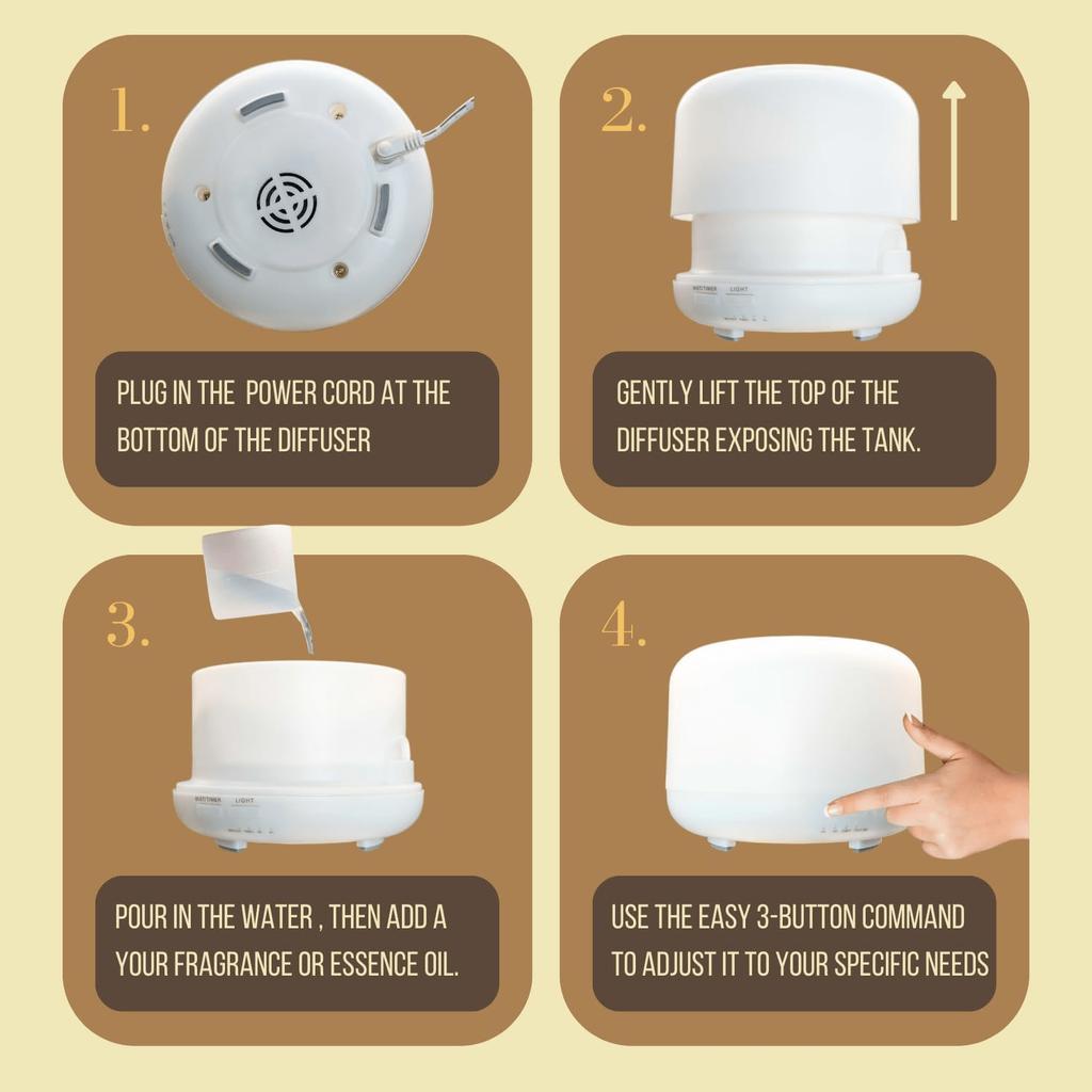 7-цветный светодиодный диффузор-увлажнитель эфирных масел 300 мл - Технология «конденсирующийся дым» и пульт дистанционного управления, включает 3 ароматических масла