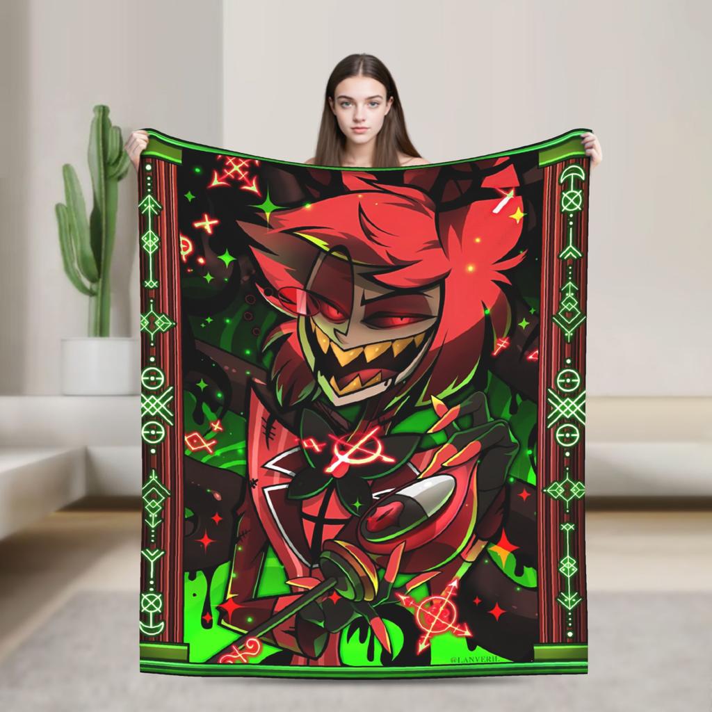 Vox Alastor Hazbin Hotels Blanket Super Soft Graphic Plush Throw Blanket For Girls Boys Living Room Flannel Bedspread Bed Cover