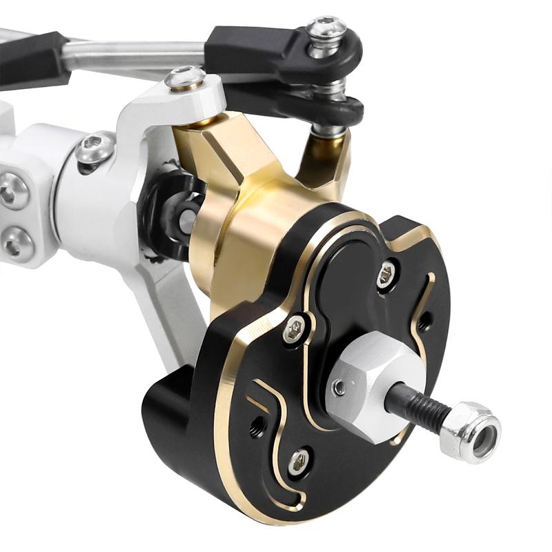LCG Heavy Aluminum Front Rear Portal Axle Set+Brass Knuckles 50° 4WS for 1/10 RC Crawler Axial Capra 1.9 Chassis