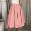 Womens Casual High Waist Summer Elastic Waist A-Line Skirts
