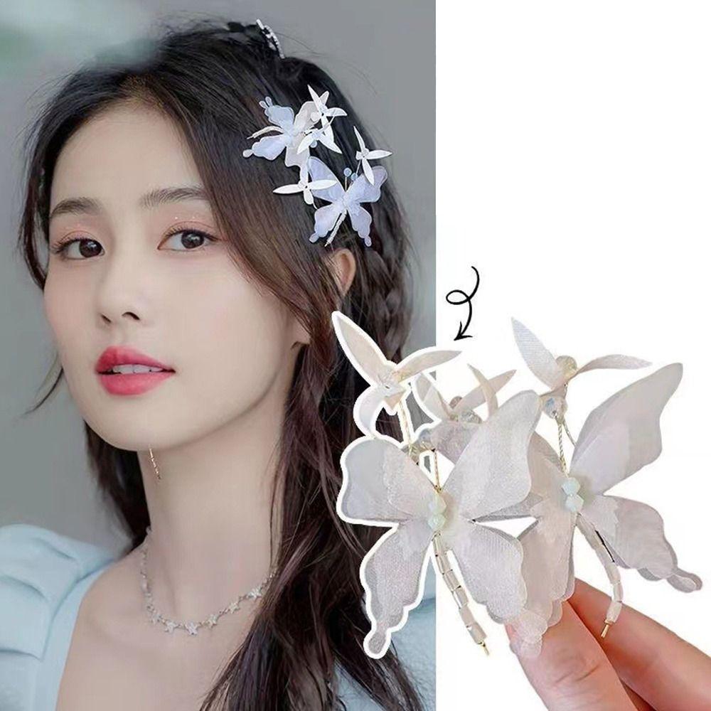 Hair Accessories Crystal Butterfly Hair Clip Side Clip Hair Scrunchies Girls