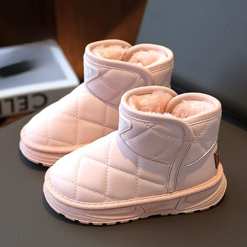 Детские зимние ботинки для девочек и мальчиков, детская зимняя обувь, детские уличные теплые плюшевые ботинки, ветрозащитные водонепроницаемые детские ботинки с хлопковой подкладкой