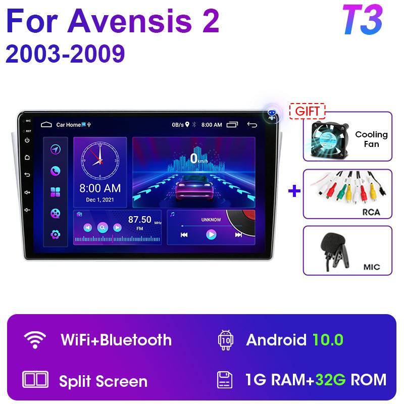2 Din Android 11 автомобильное радио для Toyota Avensis T250 2 II 2003-2009 Мультимедийный видеоплеер Навигация GPS 4G Carplay Авто Стерео