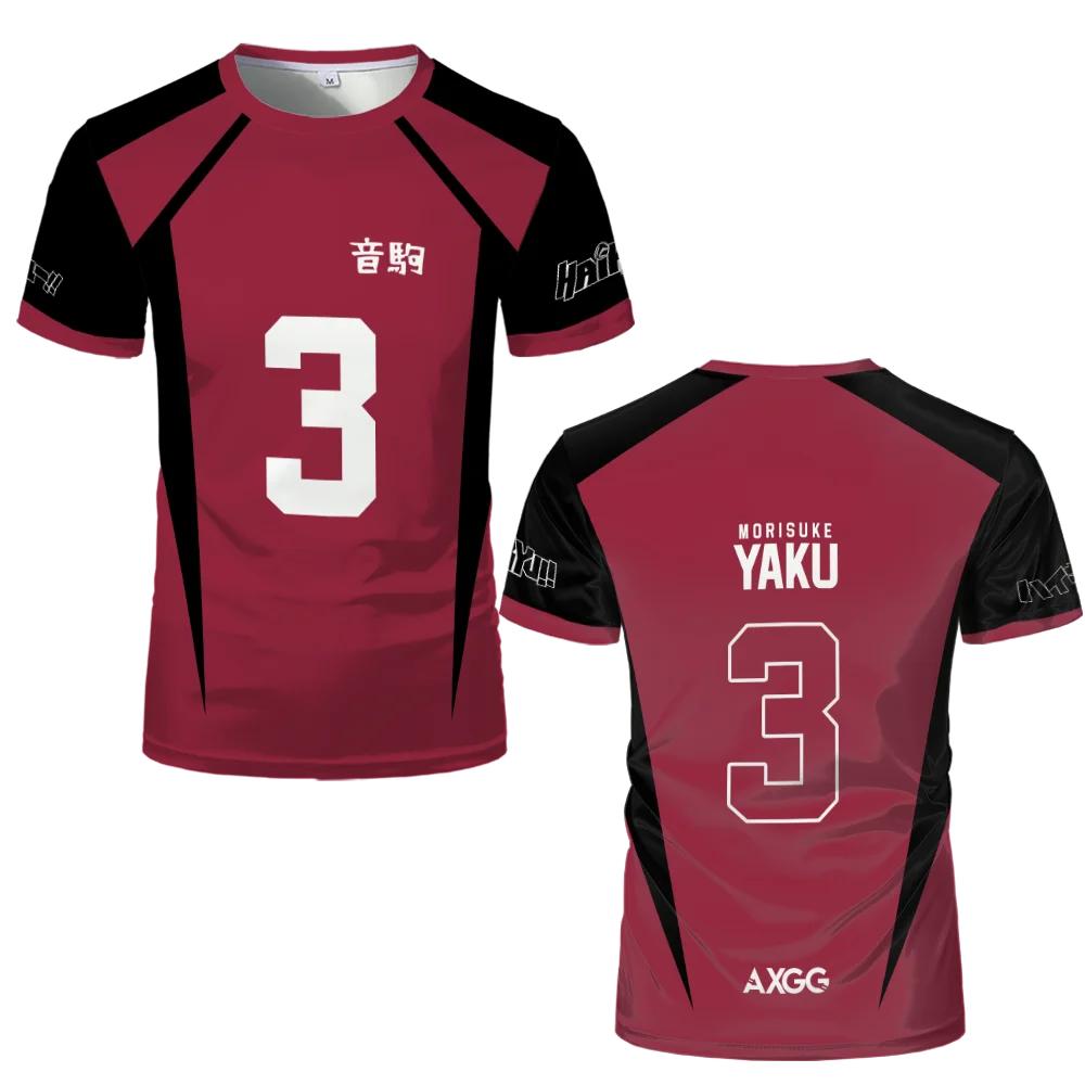 Cosplay Costume School Volleyball Club Men Sportswear Tee Kids Anime Haikyuu Nekoma Jersey Uniform T-shirt Kozume Tetsurou Kuroo