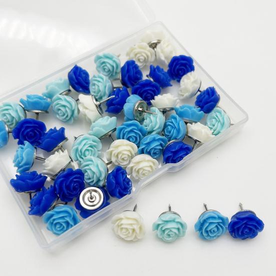 40 шт. розовые кнопки-гвоздики, милые в форме цветка, надежные, яркий дизайн, декоративные канцелярские кнопки