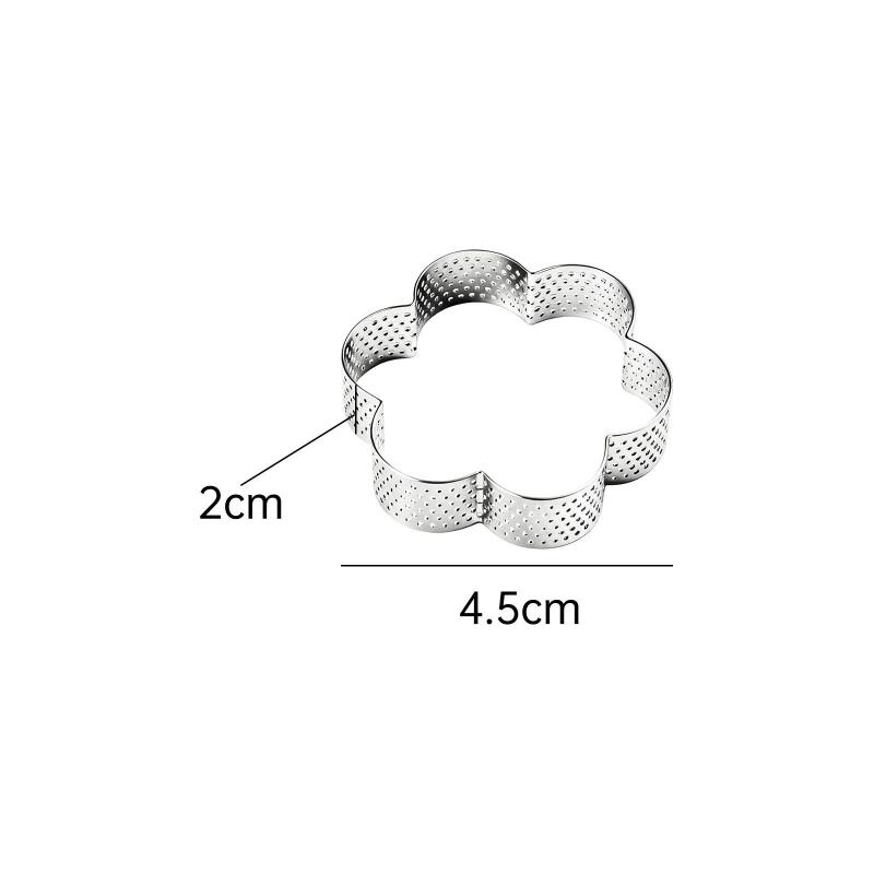 Baking Mousse Tart Ring 1 Pcs Stainless Steel Perforated Pastry and Crumpet Mold for Kitchen and Home Hotel Use