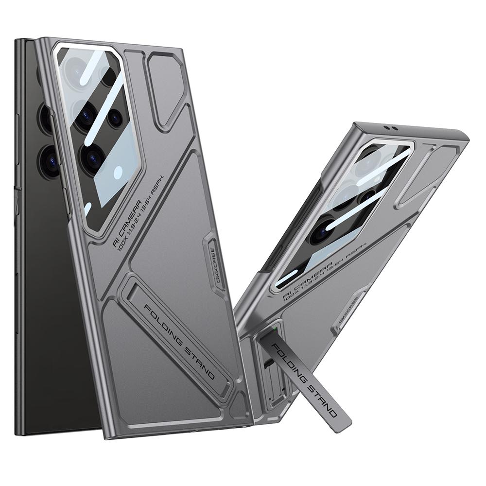 For Samsung Galaxy S25 Ultra Case Mecha Style Shockproof Hard PC Phone Cover with Kickstand