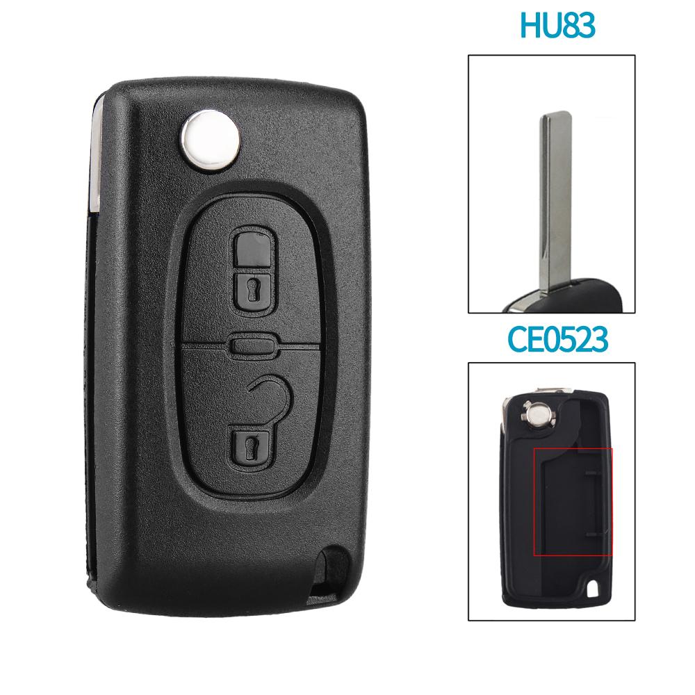 KEYYOU 10pcs 2/3 Buttons Car key Case for Peugeot 207 307 308 407 607 807 For Citroen C2 C3 C4 C5 C6 Flip Car Key shell