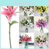 Brightly Colored Realistic 38cm Artificial Lily Millet Flower Bridal Bouquet