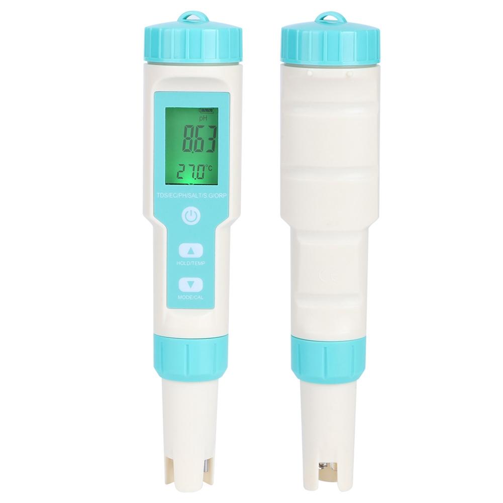 Multifunction Pen Type Water Quality Testing Meter Salinity PH TDS EC ORP Tester