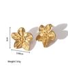 European and American INS Style 18k Gold Plated Stainless Steel Hexagonal Star Flower Leaf Earrings