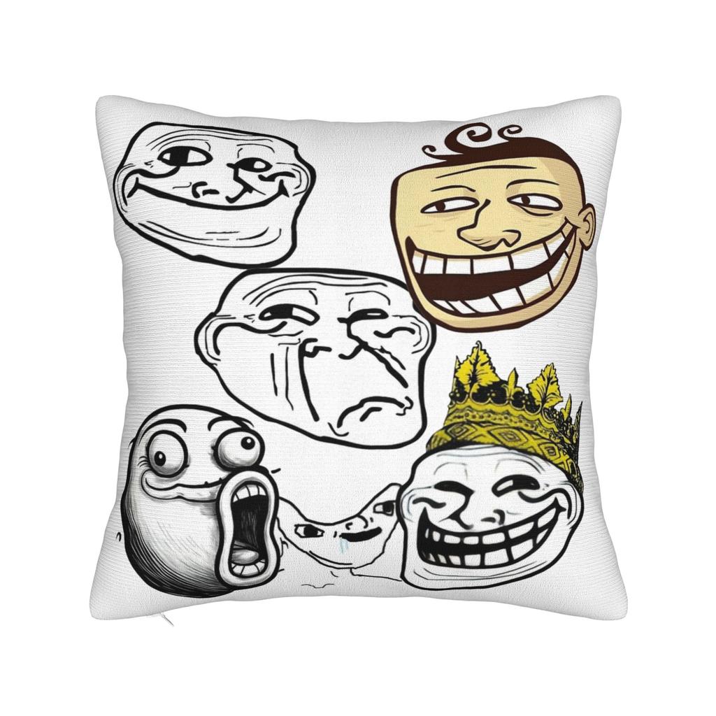 Мем Trollface Rage Comic Смешная Шутка Тролля Интернет Наволочки Винтажная Наволочка Для Свадебной Вечеринки Домашний Декор Чехол на Подушку