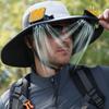 Fisherman Hat, Outdoor Sun Hat with Dual Power Solar USB Rechargeable Fan, Wide Brim Sun Protection Hat for Fishing Camping Hiking Gardening