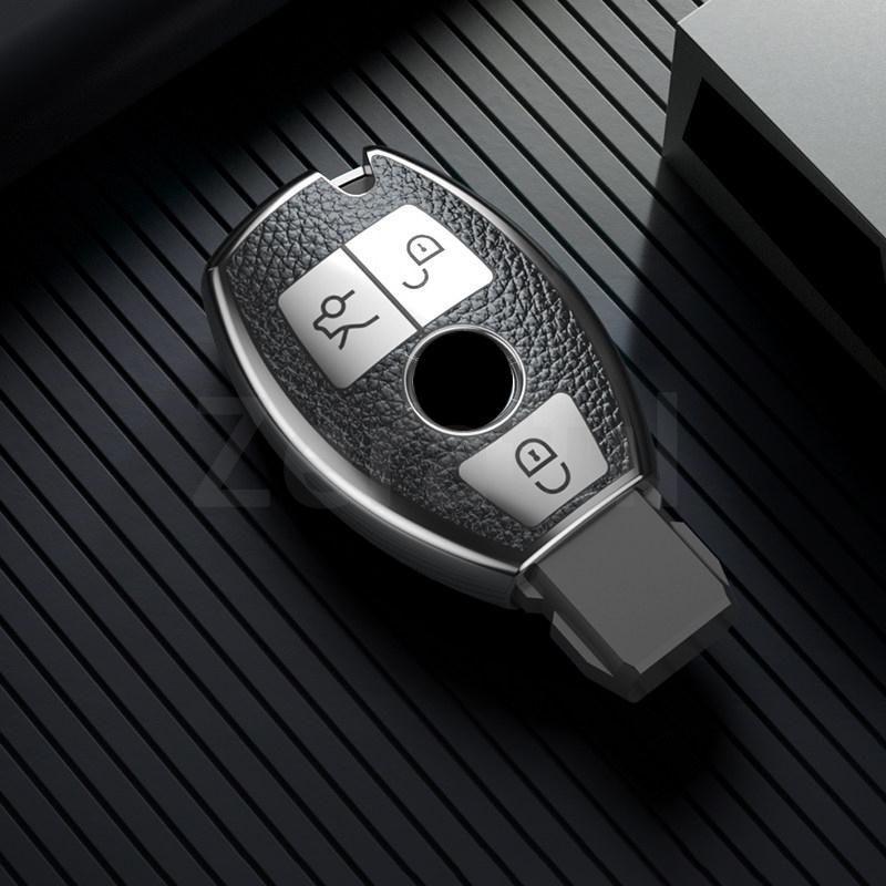 Чехол-брелок из ТПУ и кожи для автоключей Mercedes Benz A C E S G Class Gla Cla Glk Glc Cls W204 W463 W176 W251 W205 Amg