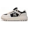 New MLB Chunky Liner Cushioned Slip Resistant Low Top Casual Shoes Unisex White Black 3ASXCLW4N-50BKS