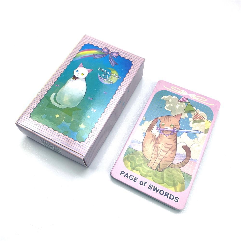 Dreaming Cat Tarot Oracle Cards English Deck Witchcraft Psychedelic Decor