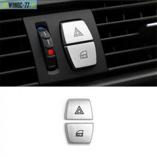 2xChrome Security warning Button Cover Trim For BMW 5 6 7 Series F10 F11 F07