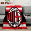 AC Milan 2D Flat Pattern Flannel Blanket High quality All Seasons Warmth and Comfort Perfect for Christmas Gifts.
