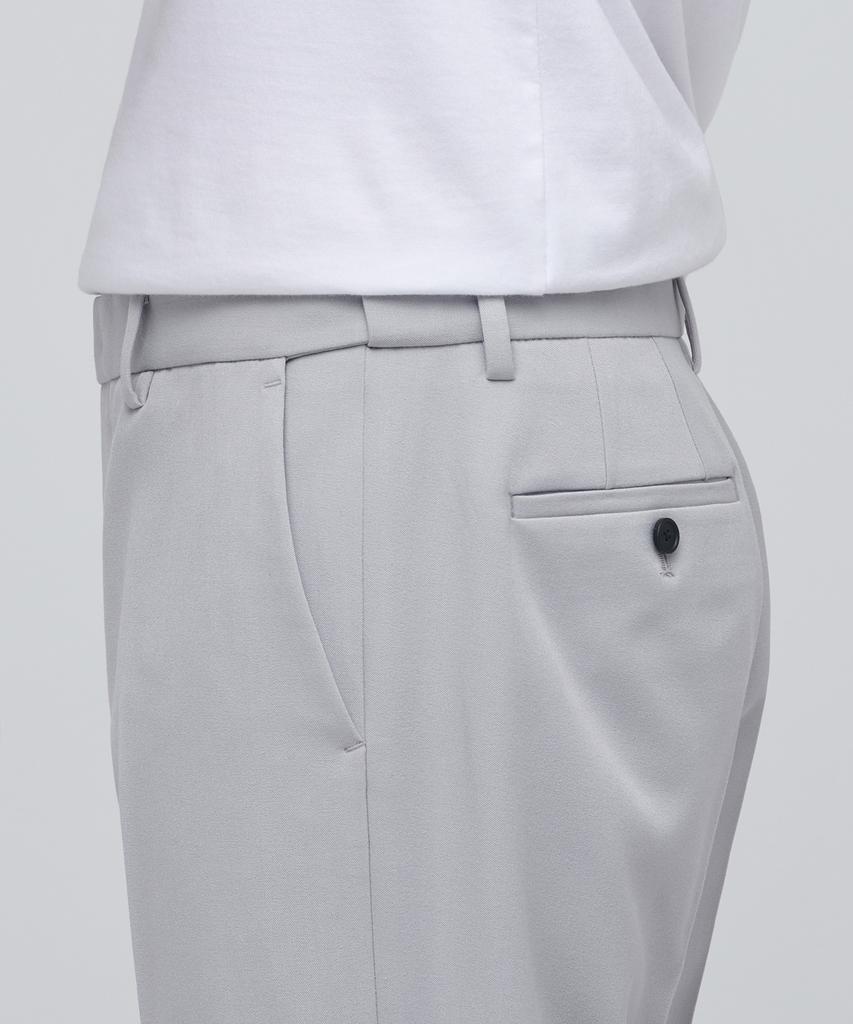 MUSINSA STANDARD Semi-Wide Slit Hidden Banding Slacks [Light Gray]