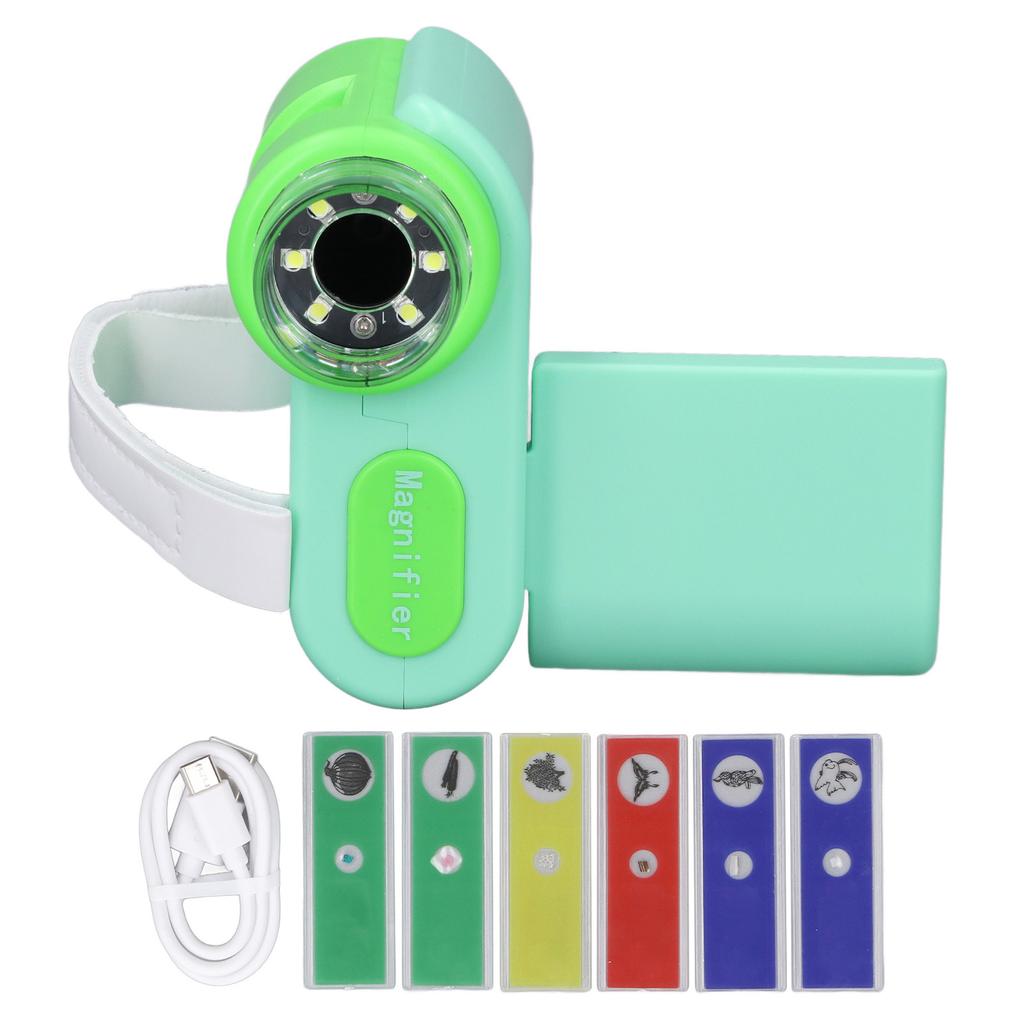 Kids Microscope 1000X Handheld Digital Microscope 2 Inch Color Display Screen Portable Pocket