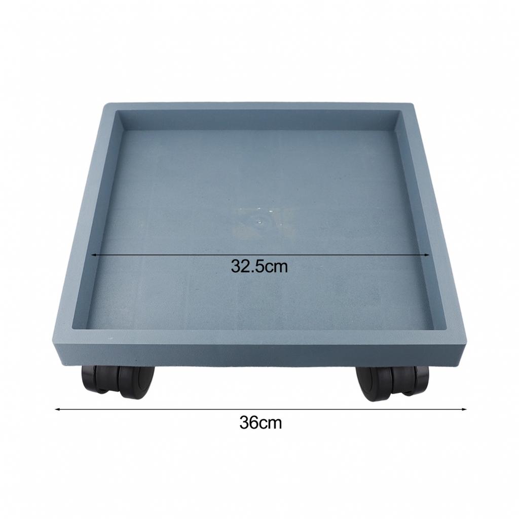 1pc Square Flower Pot Bottom Support Movable Wheel Tray Flower Pot for Outdoor