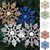 Merry Christmas Glitter Snowflakes Christmas Xmas Tree Ornaments Party Home Decoration