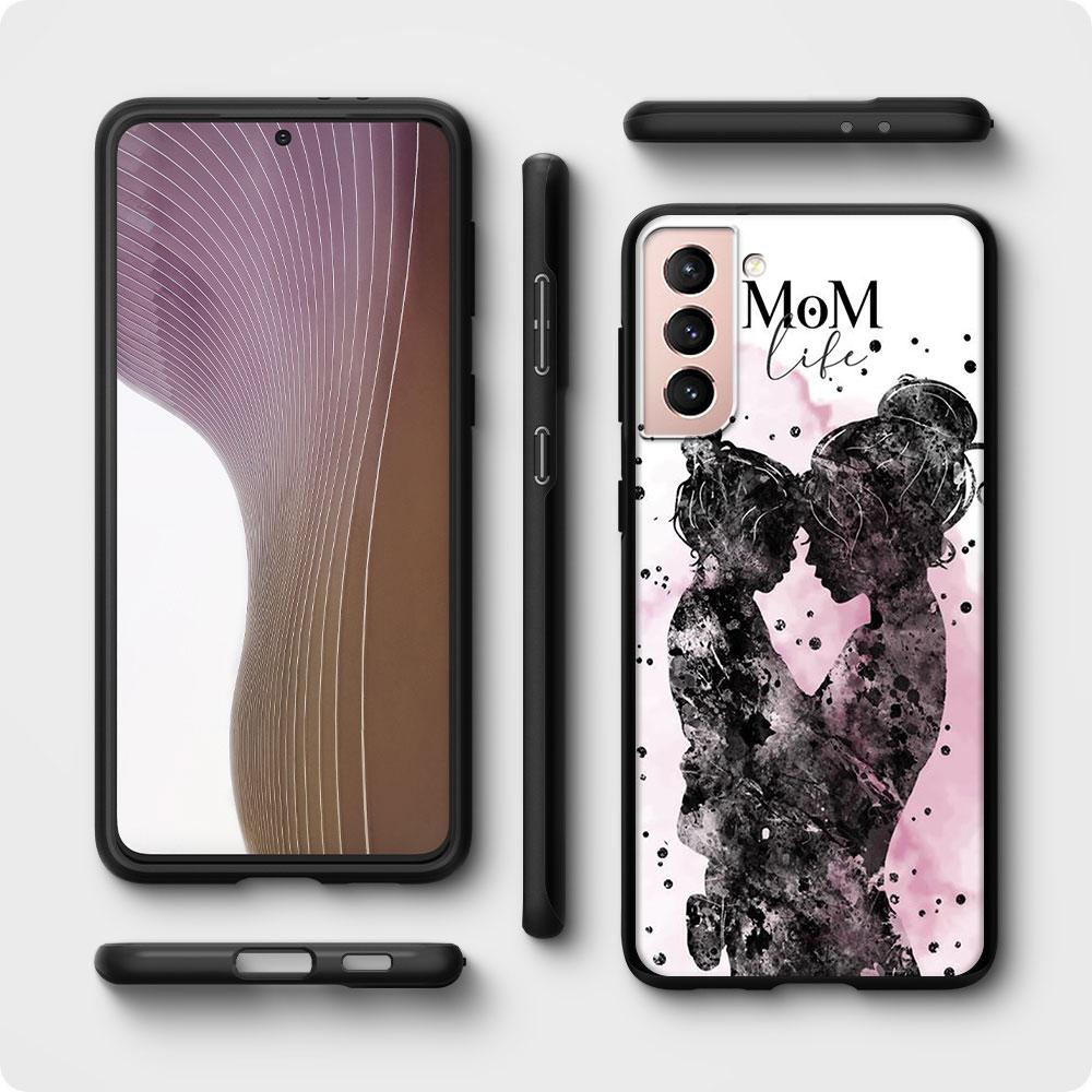 Мама и Девочка Мальчик Черный Чехол для Samsung Galaxy S23 S22 Ultra Чехлы S21 S20 FE S10 S9 S8 Plus S10e S7 Силиконовый Чехол для Телефона