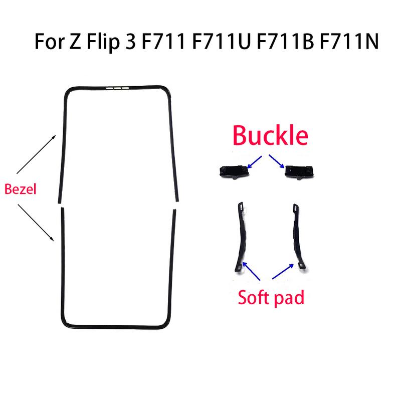 Bracket LCD Frame Bezel Screen Stand with buckle middle soft pad For Samsung Galaxy Z Flip 3 4 5 f731 f721 f711