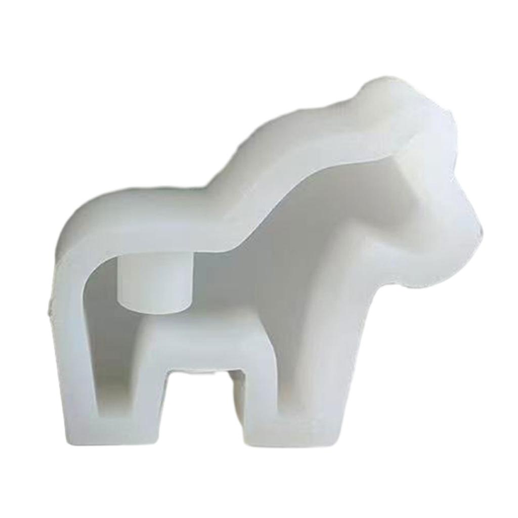 Horse Shape Candlestick Silicone Mold DIY Concrete Cement Plaster Animal Candle Holder Molds Epoxy Resin Candle Stand