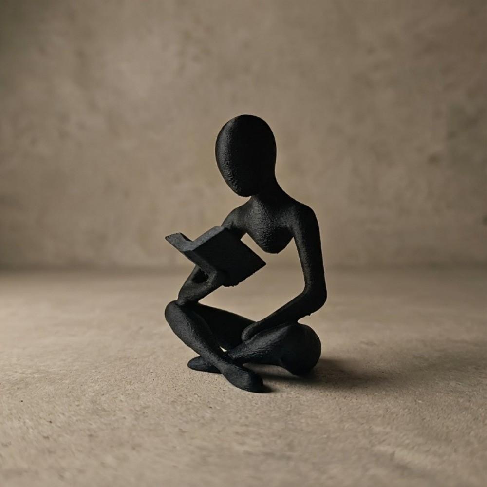 Mini Reader Sculpture Ornament Minimalist Reading Figure Ornament Bookshelf Decor