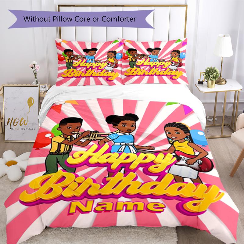 3pcs Custom Name Gracie's Corner Bedding Set Duvet Cover Closure Includes 1 Duvet Cover & 2 Pillowcases, Soft and Comfortable for All Seasons.