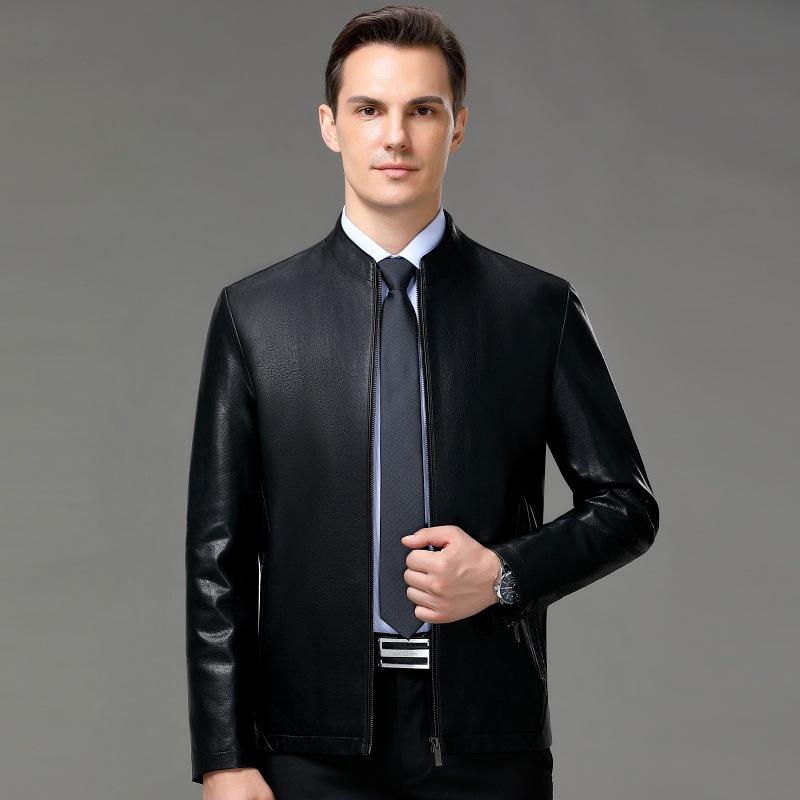 Мужская куртка из натуральной овчины, кожа высшего слоя, мужская кожаная куртка, куртка для папы среднего возраста