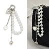 Heart Keychain Key Jewelry Beaded Key Accessory Elegant Bag Pendant Charm Keyring Suitable for Bags Key and Gifts