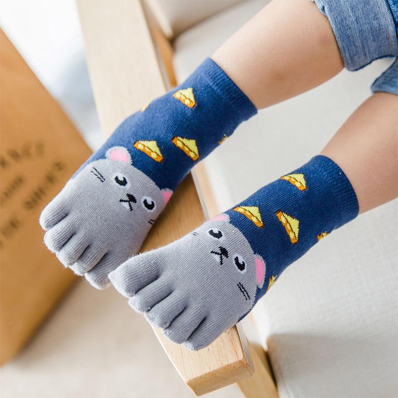 Five Fingers Sock Kids Baby Soft Hot New Boys Girls Toddler Cartoon Animal Toe Socks 1Pair Cotton Hosiery Cute Jewelry Accessory