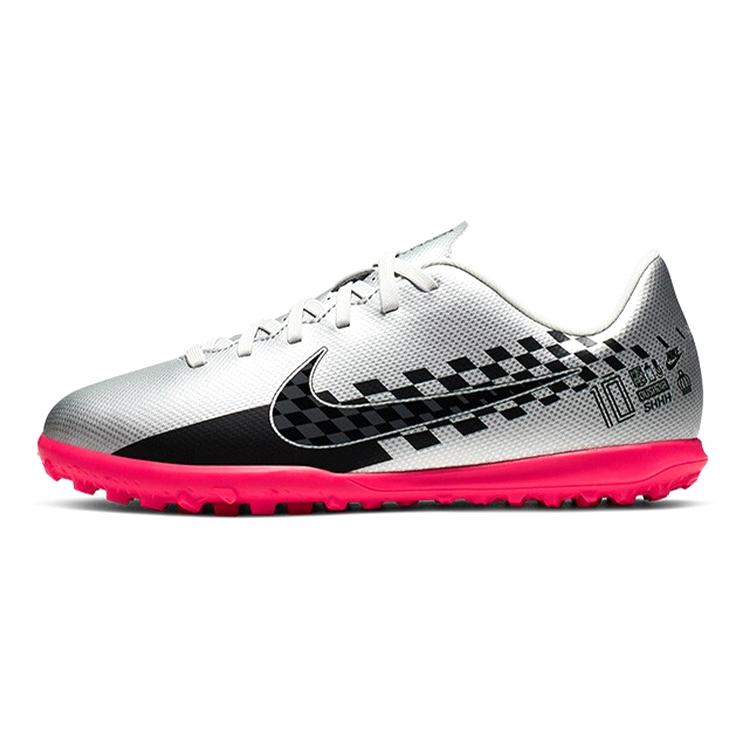 Nike Mercurial Vapor 13 Assassin Club NJR Slip Resistant Abrasion Resistant Low top Kids' Soccer Shoes Black Silver AT8175-006