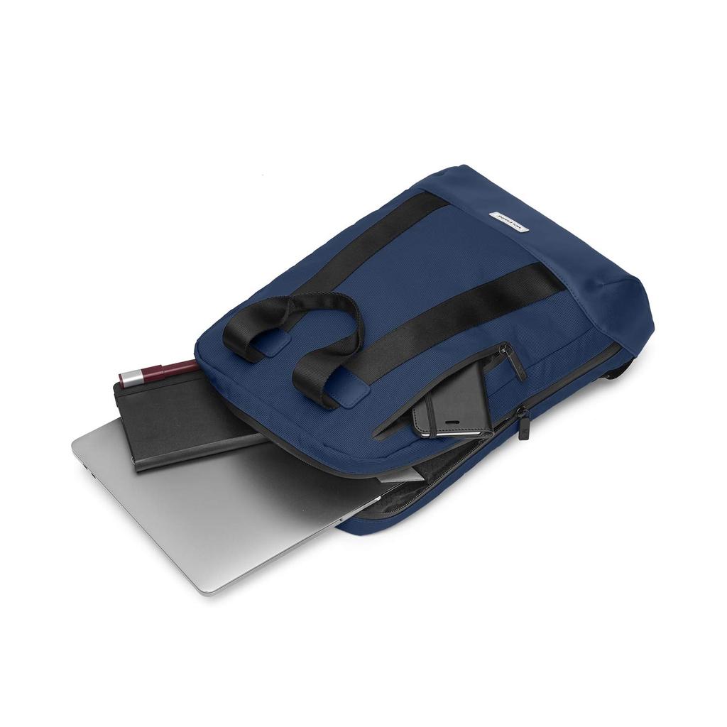 Moleskine ET926MTDBVK6 Business Backpack with 15-inch Laptop Storage, Moss Green, Metro Vertical Device Bag, Sapphire Blue