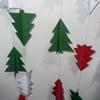 2pcs Red White Green Christmas Decorations 3D Christmas Tree Paper Streamers Party Banner Garland Christmas Party Decorations Hanging Decor