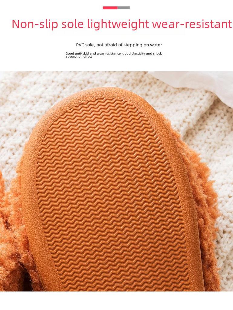 Милые женские нескользящие плюшевые хлопковые тапочки - уютная домашняя обувь для осени и зимы